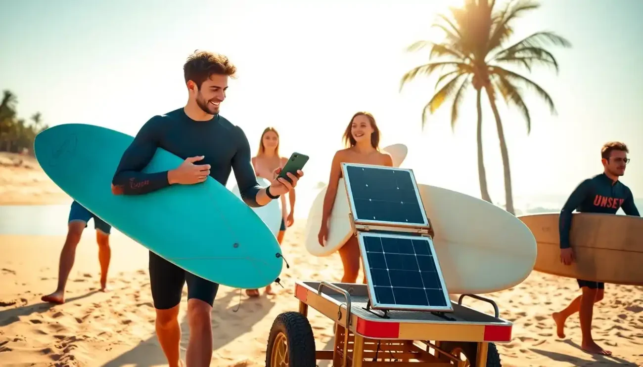 Painel Solar Portátil para Carregar Eletrônicos