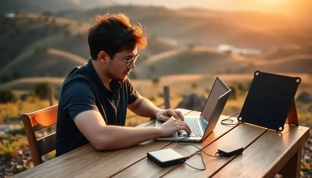 Painel Solar Portátil para Carregar Eletrônicos