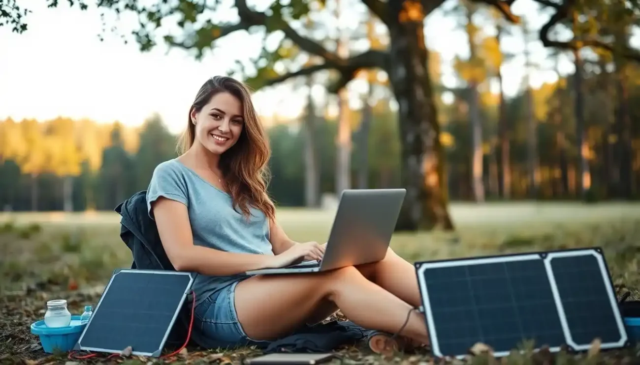 Painel Solar Portátil para Carregar Eletrônicos