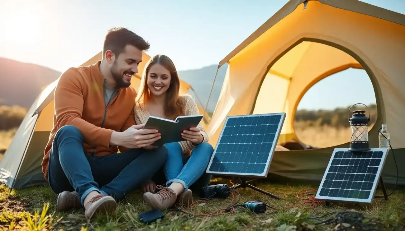 Painel Solar Portátil para Carregar Eletrônicos