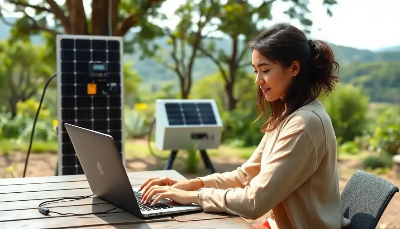 Painel Solar Portátil para Carregar Eletrônicos
