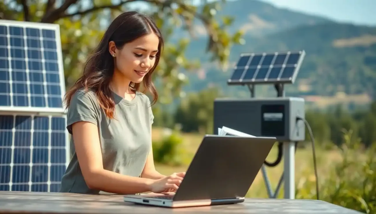 Painel Solar Portátil para Carregar Eletrônicos