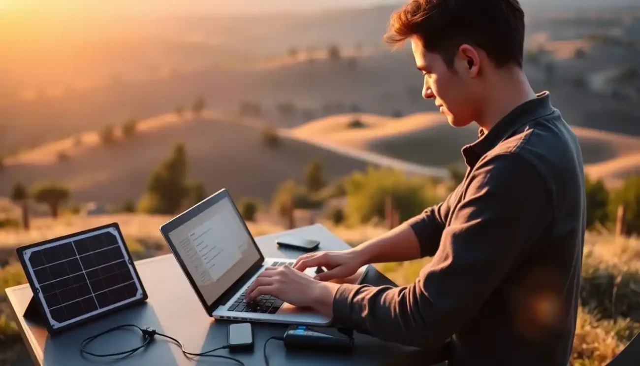 Painel Solar Portátil para Carregar Eletrônicos