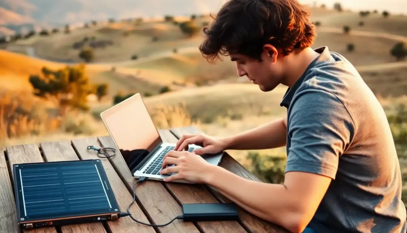 Painel Solar Portátil para Carregar Eletrônicos